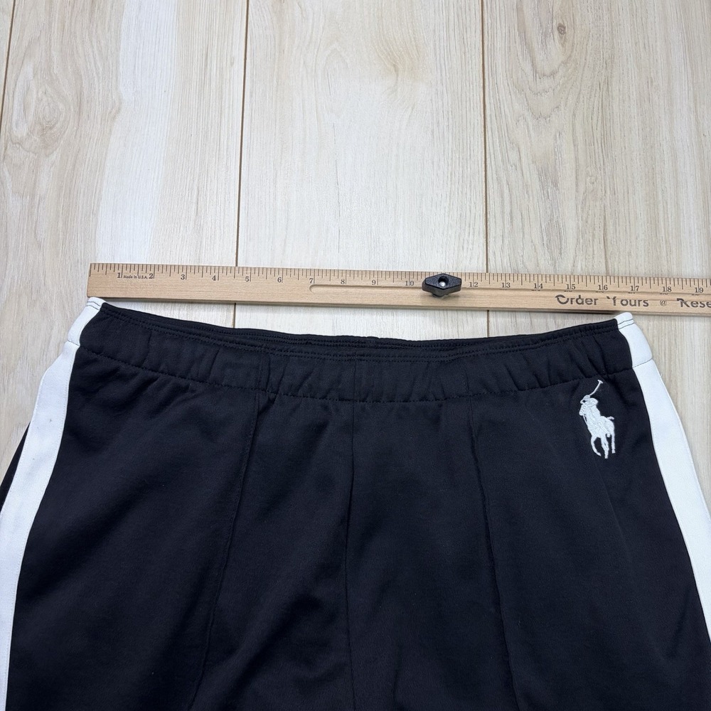 Polo By Ralph Lauren Mens Large Track Pants Big Pony Side Stripe Zip Ankle Black - Picture 7 of 13